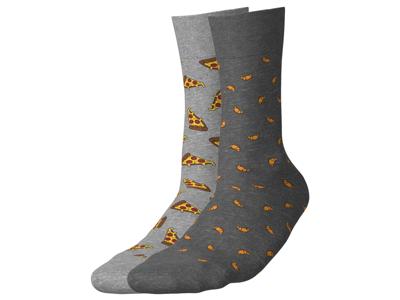 esmara 2 Paar sokken (Croissants/pizza, 43-46)