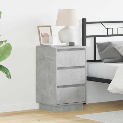 Nachtkastje met lade Beton Grijs 39 x 34.5 x 65 cm Bewerkt hout