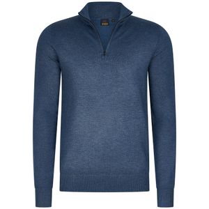 Half Zip Trui Jeans Blue