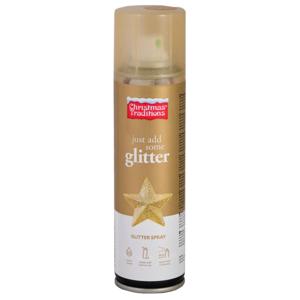 Decoratie spray - goud - glitter -150 ml - spuitbus - decospray