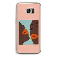 Orange lips: Samsung Galaxy S7 Edge Transparant Hoesje - thumbnail