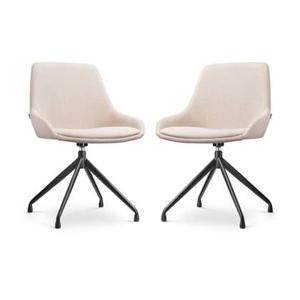 Nolon Nola-Isa Draaibare Eetkamerstoelen Beige - Zwart - 2x