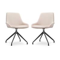 Nolon Nola-Isa Draaibare Eetkamerstoelen Beige - Zwart - 2x