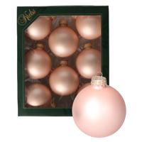 Kerstballen - 8x stuks - chic roze - glas - 7 cm - mat