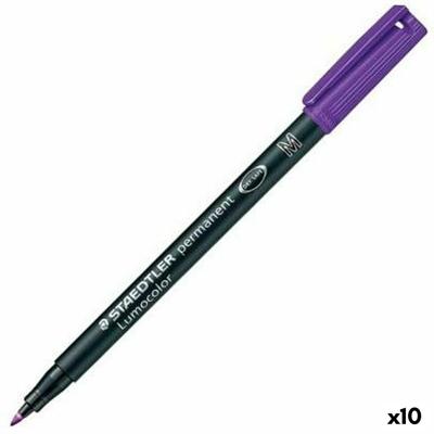 Permanente markeerstift Staedtler Lumocolor 317-6 M Paars (10 Stuks)
