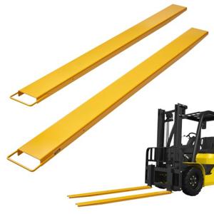 VEVOR Set van 2 vorkverlengingen Tandverlenging van 2440 mm Laadvermogen van 1,815 ton Vorken Q235 Koolstofstaal Eendelig ontwerp Palletvorkverlenging Compatibel met vorken van 152,4 mm