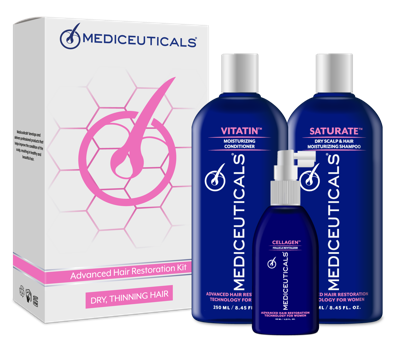 Mediceuticals Treatment Advanced Hair Restoration Women Dry Scalp and Hair Therapy Set 520 ml | Voor Droog Haar