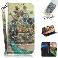 3D gekleurde tekening horizontale Flip leergeval met houder & kaartsleuf & portemonnee voor Galaxy Note 10 (Zoo)