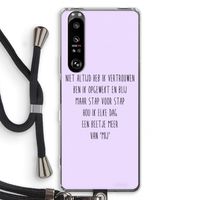 Zelfvertrouwen: Sony Xperia 1 III Transparant Hoesje met koord