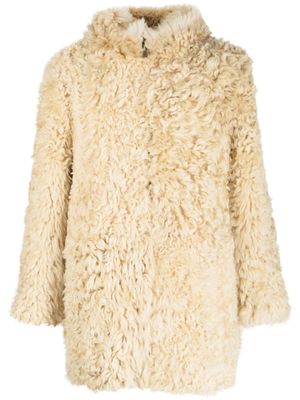 ERL manteau à capuche en fourrure artificielle - Marron