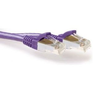 ACT Paarse 1,5 meter LSZH SFTP CAT6A patchkabel snagless met RJ45 connectoren