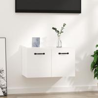 Wandkast 80x35x36,5 cm bewerkt hout hoogglans wit