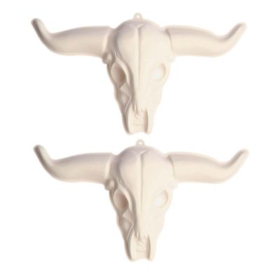 2x stuks western thema decoratie 3D pvc schedel stier 75 x 43 cm 2x stuks western thema decoratie 3D pvc schedel stier 75 x 43 cm