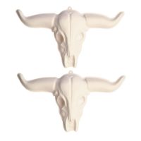 2x stuks western thema decoratie 3D pvc schedel stier 75 x 43 cm - thumbnail