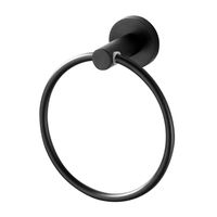 QUVIO Handdoekhouder ring staal - Zwart - thumbnail