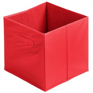 Opbergmand/kastmand Square Box - karton/kunststof - 29 liter - rood - 31 x 31 x 31 cm