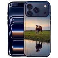 Koe iPhone 17 Pro Max | Hoesje Zwart TPU Rand PU Leer