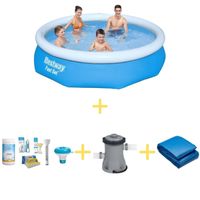 Bestway Zwembad - Fast Set - 305 x 76 cm - Inclusief WAYS Onderhoudspakket, Filterpomp & Grondzeil