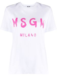 MSGM t-shirt en coton à logo imprimé - Blanc