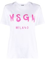 MSGM t-shirt en coton à logo imprimé - Blanc