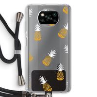 Ananasjes: Xiaomi Poco X3 Pro Transparant Hoesje met koord