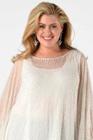 Yoek Tuniek met kralenpatroon | Wit | Maat S