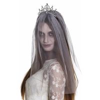 Zombie prinses tiara met sluier   - - thumbnail