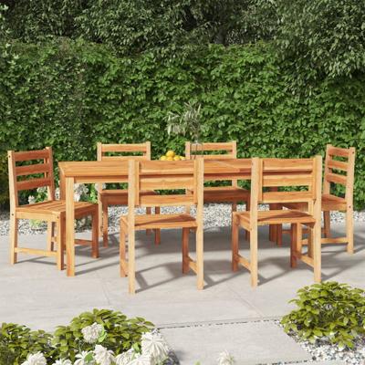 7-delige Tuinset massief teakhout