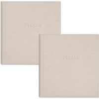 2x Fotoboek/fotoalbum met 30 paginas creme 29 x 31 x 4 cm