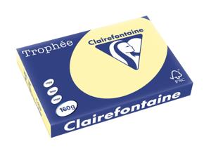 Clairefontaine Trophée Pastel, gekleurd papier, A3, 160 g, 250 vel, kanariegeel