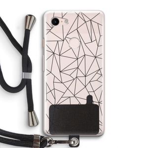 Geometrische lijnen zwart: Pixel 3 Transparant Hoesje met koord