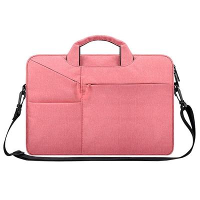 ST02S waterdichte scheurweerstand verborgen draagbare riem een-schouder handtas voor 15 6 inch laptops met koffer riem (roze)