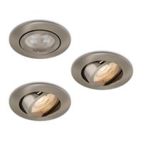 Complete set 3 stuks LED-spot Monti RVS GU10 dimbaar 4.2 Watt
