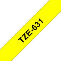 Brother TZe-631 Labeltape Kunststof Tapekleur: Geel Tekstkleur: Zwart 12 mm 8 m