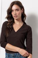 Studio Anneloes Emma Top 94841 T-shirt Lange Mouw 8700 Espresso