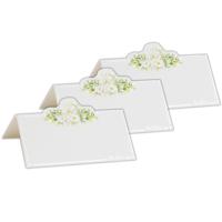 Naamkaartjes/plaatskaartjes - bruiloft - groen/zilver - 40x stuks - 10 x 5 cm