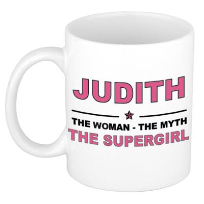 Judith cadeau mok - Woman Myth Supergirl - naam koffiemok - 300 ml - collega - moederdag