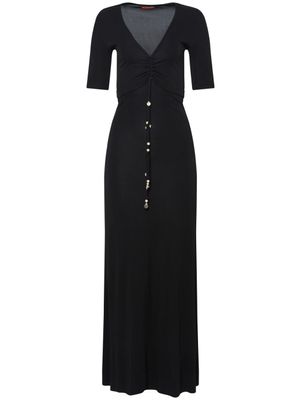 Altuzarra robe Panya à manches courtes - Noir