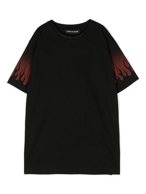 Vision Of Super Kids t-shirt en coton à imprimé flamme - Noir