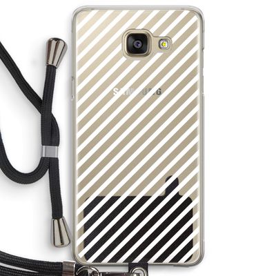 Strepen zwart-wit: Samsung Galaxy A5 (2016) Transparant Hoesje met koord