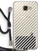 Strepen zwart-wit: Samsung Galaxy A5 (2016) Transparant Hoesje met koord
