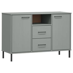 The Living Store OSLO Dressoir - 113 x 40 x 77 cm - Massief grenenhout - Grijs