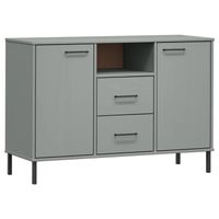 The Living Store OSLO Dressoir - 113 x 40 x 77 cm - Massief grenenhout - Grijs - thumbnail