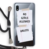 No Girls Allowed Unless: Samsung Galaxy A10 Transparant Hoesje met koord