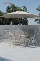 Nohr Outdoor Diningset 'Rosemary' Met parasol, kleur Beige