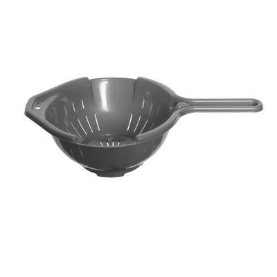 Vergiet/zeef met handvat - kunststof - grijs - 24 x 38 x 11 cm