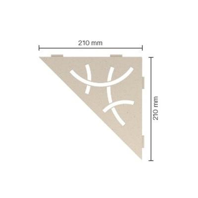 Schluter Shelf-E-S1 planchet - 21x21x0.5cm - inbouw - Driehoek - Perforatie: Curve - gecoat Ivoor ses1d6tsi