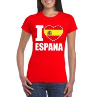 Rood I love Spanje fan shirt dames