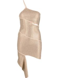 ANDREĀDAMO robe asymétrique à ornements en cristal - Tons neutres