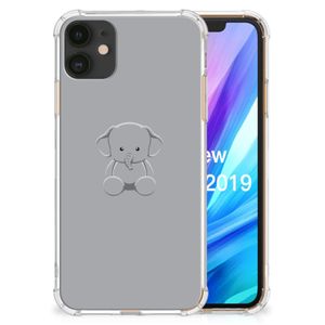 Apple iPhone 11 Stevig Bumper Hoesje Grijs Baby Olifant